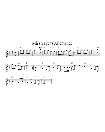 Miss Sayer's Allemande