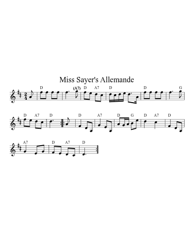 Miss Sayer's Allemande (Version 2)