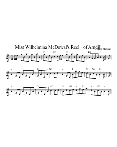 Miss Wilhelmina McDowal's Reel - of Arndill (Version 2)