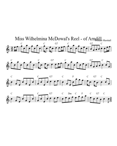 Miss Wilhelmina McDowal's Reel - of Arndill (Version 3)