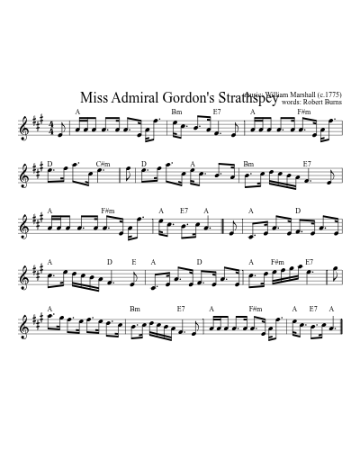 Miss Admiral Gordon's Strathspey (Version 7)