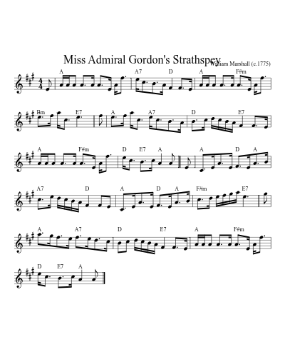 Miss Admiral Gordon's Strathspey (Version 9) sheet music preview