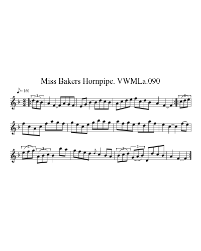 Miss Bakers Hornpipe. VWMLa.090