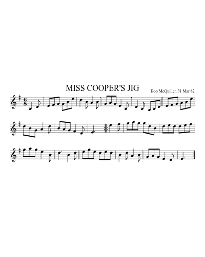 MISS COOPER'S JIG (Version 2)