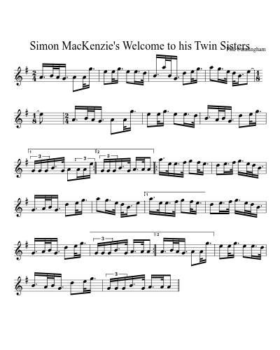 Simon MacKenzie's Welcome to his Twin Sisters