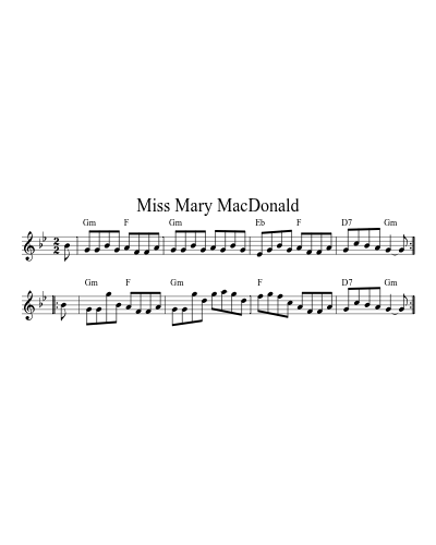 Miss Mary MacDonald sheet music preview