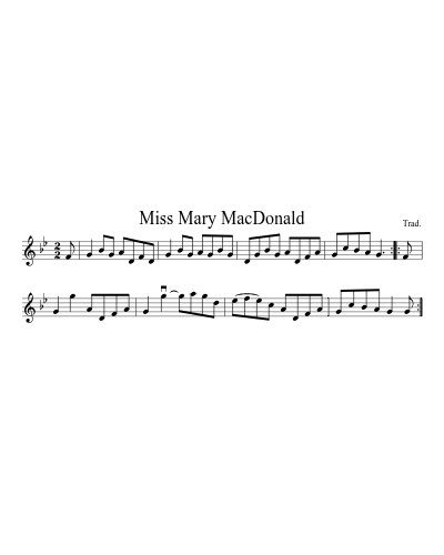 Miss Mary MacDonald (Version 3) sheet music preview
