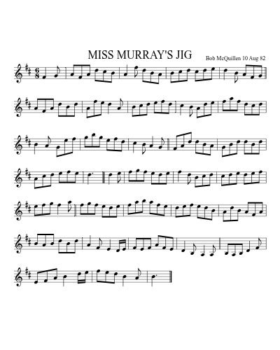 MISS MURRAY'S JIG (Version 2) sheet music preview