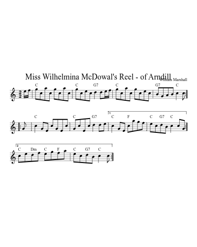 Miss Wilhelmina McDowal's Reel - of Arndill (Version 4)