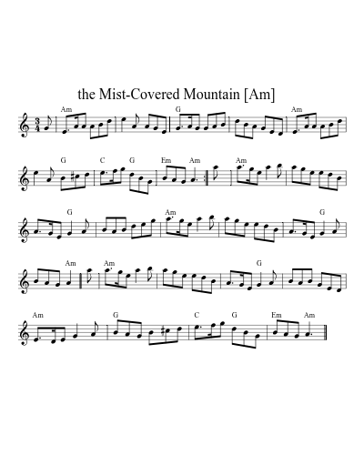 the Mist-Covered Mountain    [Am]