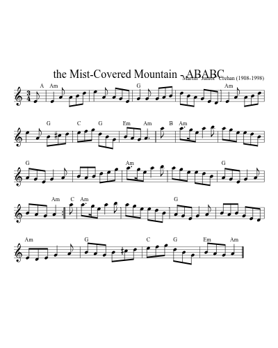 the Mist-Covered Mountain - ABABC sheet music preview