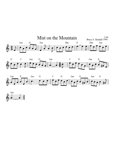 Mist on the Mountain (Version 9) sheet music preview