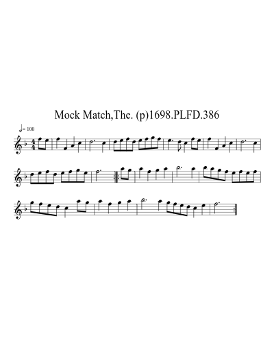 Mock Match,The. (p)1698.PLFD.386