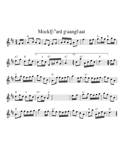 Mockfj\"ard g\aangl\aat (Version 2)