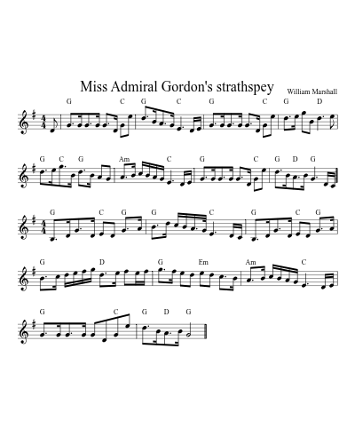 Miss Admiral Gordon's Strathspey (Version 2)
