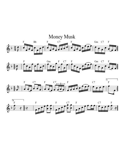Money musk (Version 8) sheet music preview