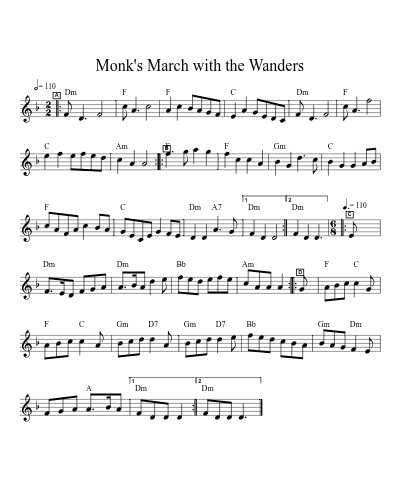 Monk's March with the Wanders sheet music preview