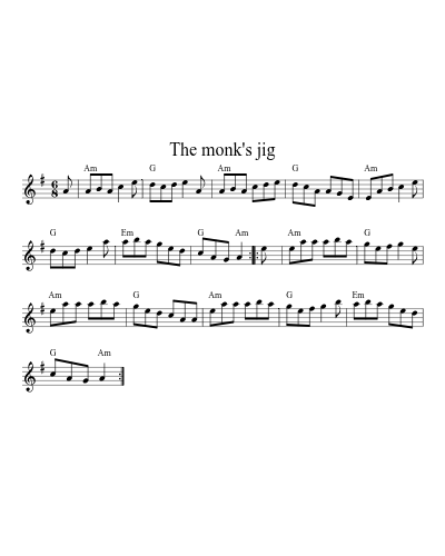 The monk's jig (Version 3) sheet music preview