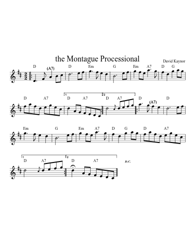 the Montague Processional sheet music preview