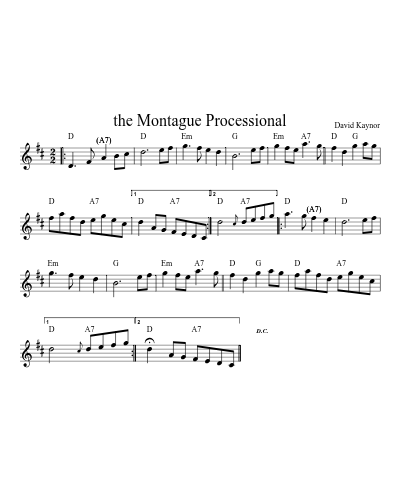the Montague Processional (Version 2) sheet music preview