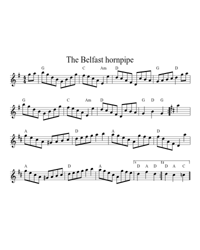 The Belfast hornpipe sheet music preview
