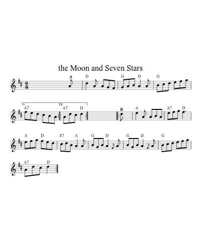 The Moon and Seven Stars (Version 2) sheet music preview