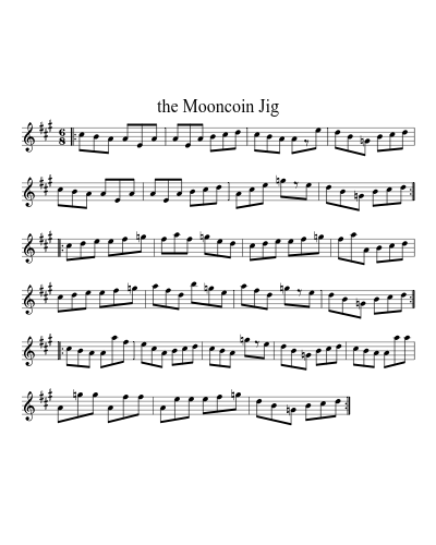 The Mooncoin Jig (Version 5) sheet music preview