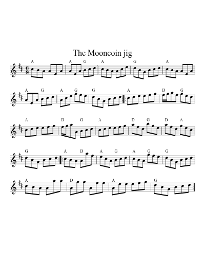 The Mooncoin Jig (Version 6) sheet music preview