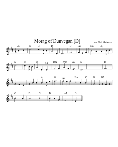 Morag of Dunvegan    [D] (Version 2)