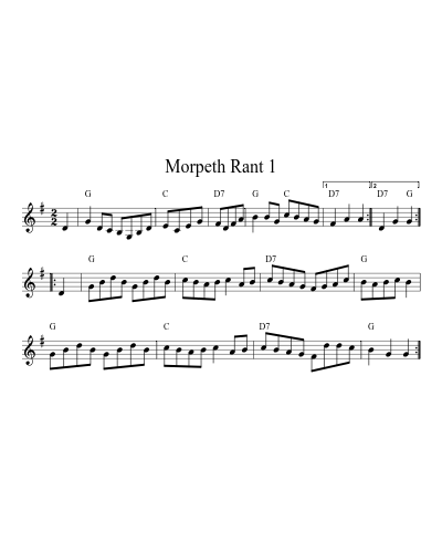 Morpeth Rant 1 (Version 2) sheet music preview