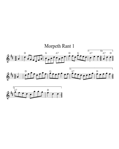 Morpeth Rant 1 (Version 4) sheet music preview