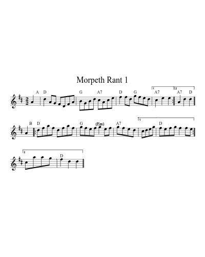 Morpeth Rant 1 (Version 5) sheet music preview