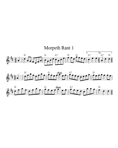 Morpeth Rant 1 (Version 6) sheet music preview