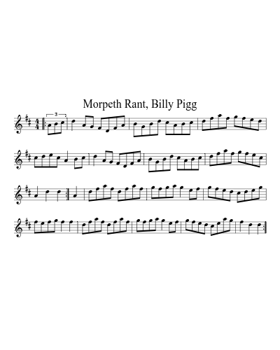Morpeth Rant, Billy Pigg (Version 2) sheet music preview