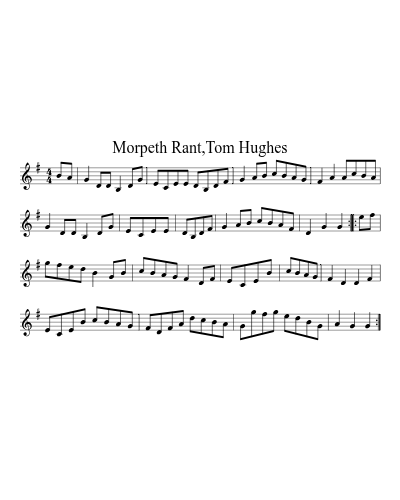 Morpeth Rant,Tom Hughes (Version 2) sheet music preview