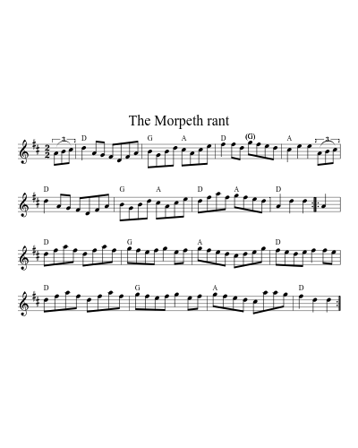 The Morpeth Rant (Version 4) sheet music preview