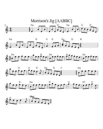 Morrison's Jig [AABBC] sheet music preview
