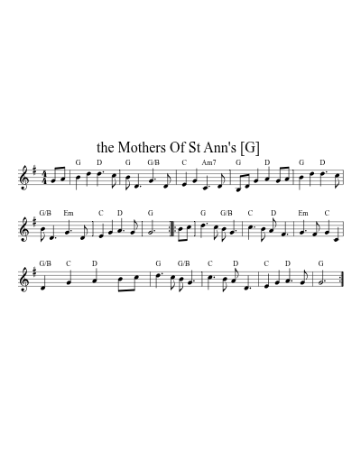 the Mothers Of St Ann's  [G] (Version 3) sheet music preview