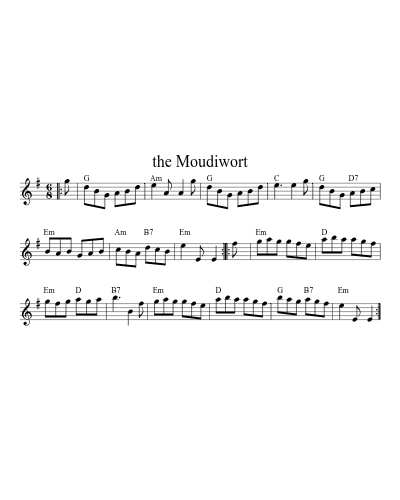 the Moudiwort (Version 3) sheet music preview
