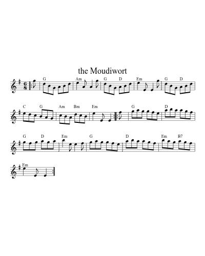 the Moudiwort (Version 4) sheet music preview