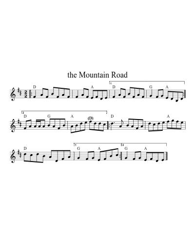 The Mountain Road (Version 4) sheet music preview