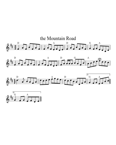 The Mountain Road (Version 5) sheet music preview