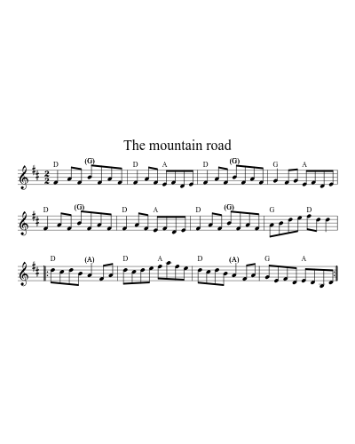 The Mountain Road (Version 9) sheet music preview
