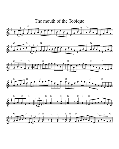 The Mouth Of The Tobique (Version 3) sheet music preview