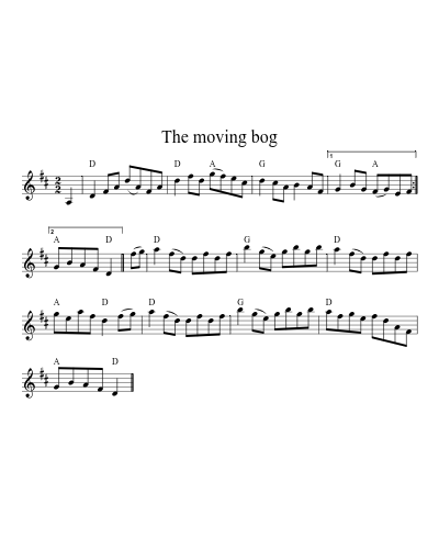 The moving bog (Version 2) sheet music preview