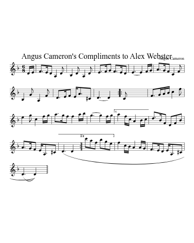 Angus Cameron's Compliments to Alex Webster