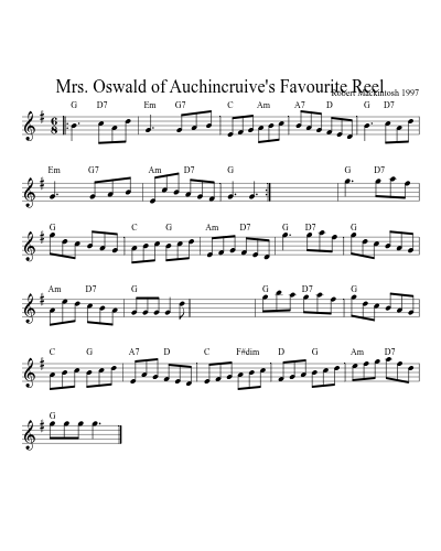 Mrs. Oswald of Auchincruive's Favourite Reel