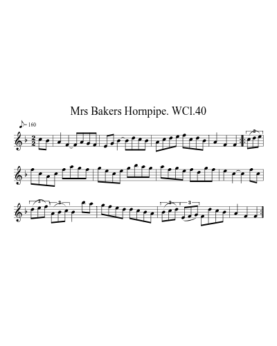 Mrs Bakers Hornpipe. WCl.40