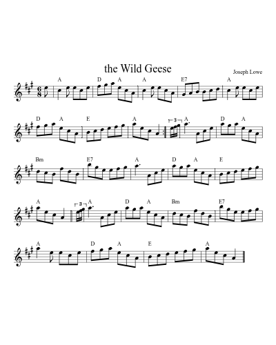 The Wild Geese (Version 2) sheet music preview