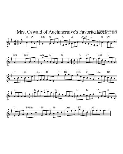 Mrs. Oswald of Auchincruive's Favorite Reel (Version 2) preview
